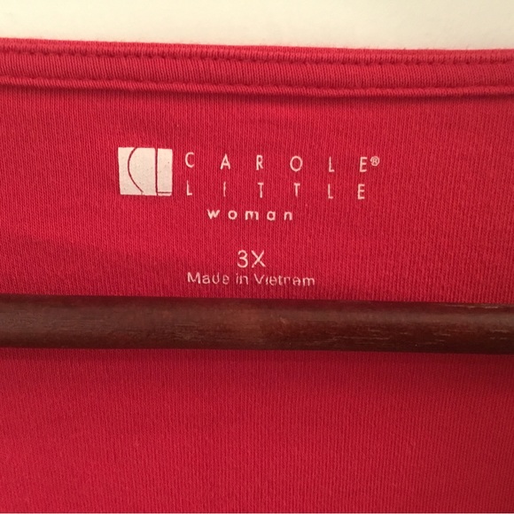 Carole Little 3X red half sleeve top - Picture 3 of 4
